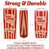 Popcorn Bags 1.5oz Bulk Pack of 125 Medium Brown Red Individual Pop Corn Paper Bags