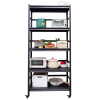 72"H Heavy Duty Storage Shelves Adjustable 5-Tier Metal Shelving Unit with Wheels for 1750LBS Load Kitchen, Garage, Pantry, and More