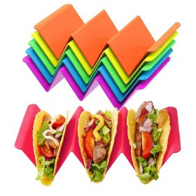 1pc/6pcs Colorful Taco Holder Stands - Premium Large Taco Tray Plates Holds Up To 3 Or 2 Tacos Each; PP Health Material Very Hard And Sturdy; Dishwash (Color: 1pc Blue)