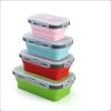 Reusable Pizza Storage Container with  Microwavable Serving Trays - Adjustable Pizza Slice Container to Organize & Save Space - BPA Free, Microwave, &